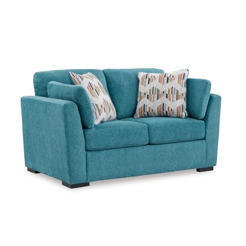 Signature Design Ashley Keerwick Scandinavian Loveseat, Blue