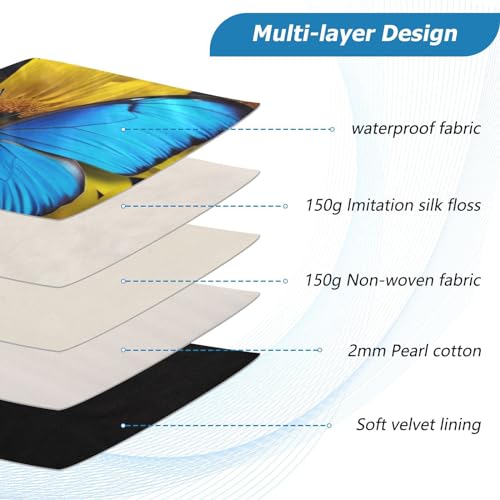 Funda para laptop 13-14 pulgadas con diseño mariposa y girasol miniatura 4