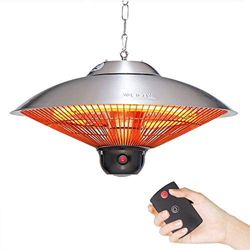INI Elektrische Heizstrahler, Außendecken Heizpilz, Balkon Heizstrahler Infrarot Carbonrohr Heizung, Wasserdichtes Raumheizung, 2100W, Hof, Garten,