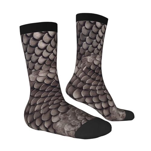 Classic Snake Skin Crew Socks Women Men Cushioned Athletic Socks Adult Calf Socks Casual Above Ankle Sock
