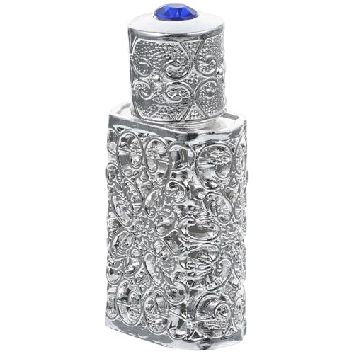 GALPADA Botella Aleación y en de Vacía de 3ml Perfume Plata Diseño Acabado Fino Elegante para Aromaterapia y Uso Decorativo