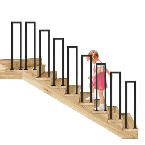 Balustrade de transition en fer forgé noir au design épuré