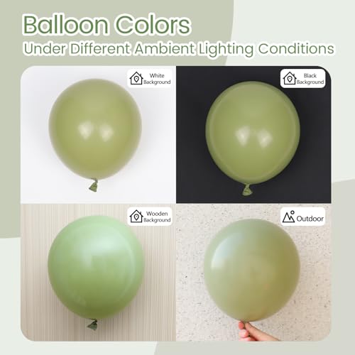 Image of Sage Green Balloons 12 inch, Dusty Green 50pcs Party Balloons | Wedding, Engagement, Bridal Shower, Baby Shower, Birthday Party Decorations