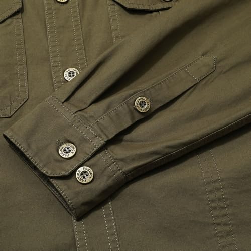 Men's Long Sleeve Button Down Cotton Shirts with Pockets - image 4