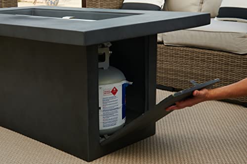 AKOYA-Outdoor-Essentials-50-Rectangular-Concrete-Chat-Fire-Pit-Table-w-Glass-Guard-and-Crystals-in-Gray-50-Rectangular-Gray-Clear-Crystals