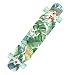 LGESR Longboard Skateboard da 42 Pollici, 8 Strati di Acero Standard Skateboard Cruiser, Double Trick Concave Deck Dancing Longboard per Principianti Aldult Youth Kids (Color : Green Leaf)