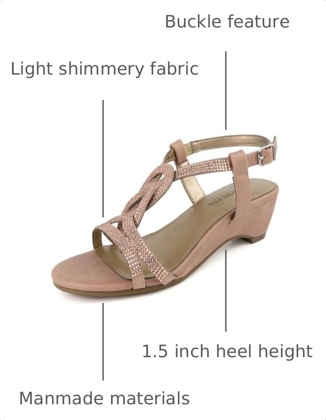 Image of LONDON FOG Womens Macey Demi-Wedge Dress Sandals