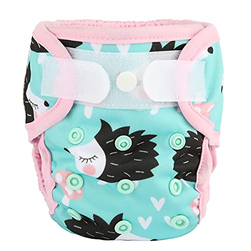 Image of Newborn Baby Cloth Diaper Cover Nappy Hook and Loop (Hedgehogs)
