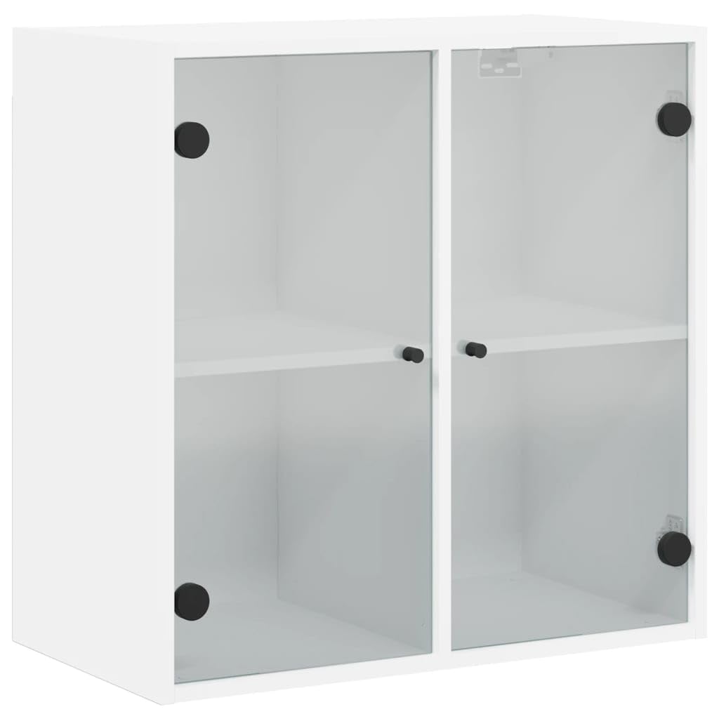 Szafka ścienna z drzwiami szklanymi 68x37x68,5 cm biała