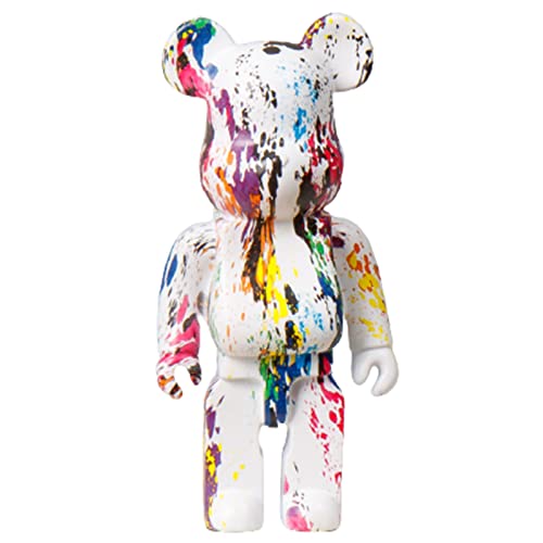 MXXYM Bearbrick Ours Violent Blocs de Construction Ours Modèle de personnalité Doodle 400% Statue décoration Jouet modèle Collection Ornements Cadeau Taille 28cm(11in) F Cover