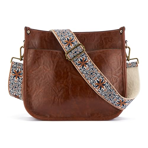 Image of ZOOEASS Bronze Buckles Purse Strap, 2 inch Wide Crossbody Handbag Strap Adjustable Replacement Shoulder Strap Vintage Embroidery