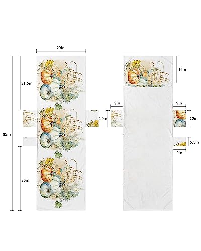 Pumpkin Gold, Beach Lounge Chair Towel Cover, Soft Chaise Lounge Towel with Side Pockets Patio Pool Chairs Cover for Beach/Pool Sunbathing 29x85 Thanksgiving Elegant Fall Eucalyptus Leaves