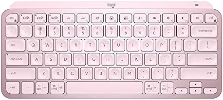 Logitech MX Keys Mini Minimalist Wireless Illuminated Keyboard, Compact, Bluetooth, Backlit, USB-C, Compatible with Apple macOS, iOS, Windows, Linux, Android, Metal Build - Rose