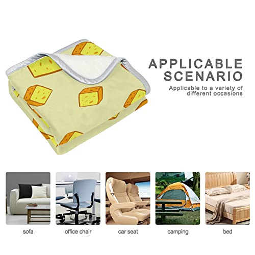 Flannel Blanket Delicious Yellow Diced Cheese All Season Throw Blanket Ultra Soft Warm Flannel Fleece Towel Quilt 50 X 60 Inch #TOP4