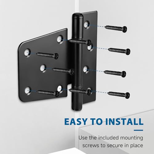 Image of 3.5 Inch Heavy Duty Gate Hinges, 10 Pack Black Iron Extra Thick T Door Hinges, Gate Hardware Kit for Indoor Outdoor, Shed, Wooden Fences, Vinyl Fence, Barn Door, Garage (Screws Included)