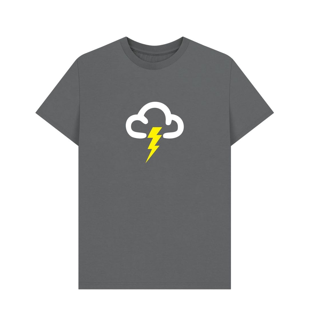 Rapanui Thunderstorm Lightning Bolt Graphic T-Shirt Slate Grey
