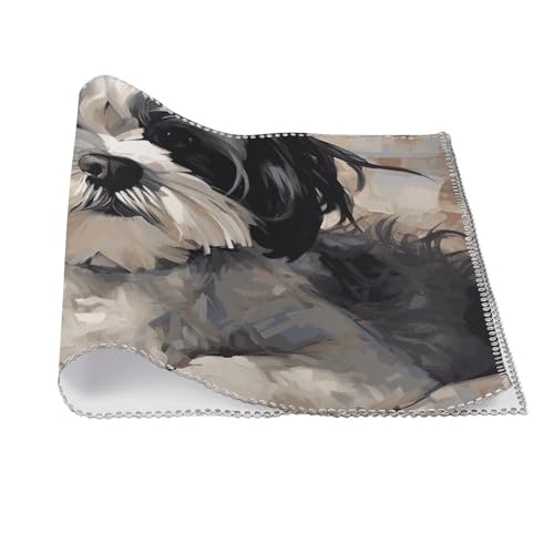 Set de table Shih Tzu résistant chaleur lavable nappe rectangulaire