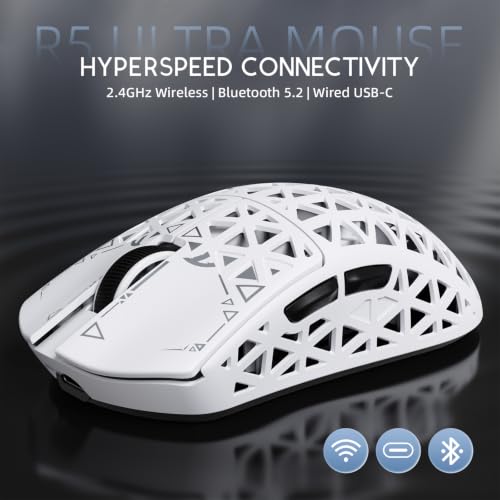 Image of ATTACK SHARK R5Ultra 8K Carbon Fiber Wireless Gaming Mouse, White