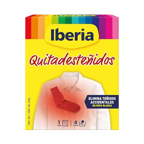 Iberia – Quitadesteñidos en Polvo para Ropa Blanca, Elimina Desteñidos Accidentales y Devuelve el Blanco Original, Apto para Lavado a Mano o a Máquina – 200g