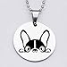 Produktbild CKAWM Halskette  Edelstahl Niedlichen Hund Anhänger Halskette Schöne Tierdruck Französisch Bulldogge Liebhaber Geschenk Schmuck