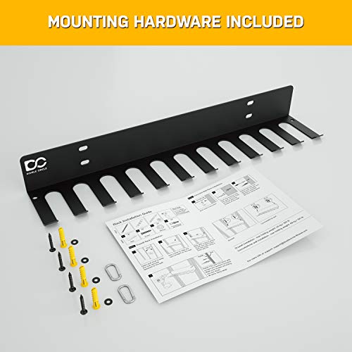 Double Circle Gym Storage Rack with 12 Hooks, Multi Purpose Gym Equipment Wall Rack Hanger for Pro Home Gym Storage for Exercise Bands, Barbell Bars, Jumprope (Hardware Included) - Image 7