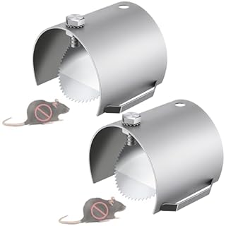 Sinmoe Rats & Mice Prevention for Drains, Heavy Duty 304 Steel Rat Blocker for Sewers with Non Return Valve, Fit Drain Rat Drain Guard(95-110mm, 4'') for Outdoor, Sewers, Basement(2 Pack)