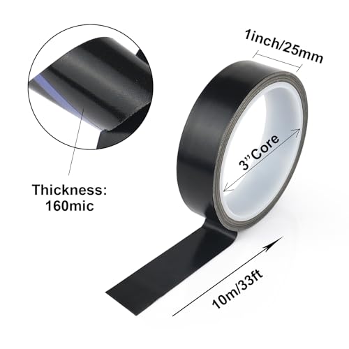 Image of BOMEI PACK Black PTFE Teflonn Glass Cloth Tape, 1 Pack 1 inchx 33 ft High Temperature PTFE Tape Abrasion Resistant Surface Protection for Vacuum Sealer Machine, Hand Impulse Sealers Insulation Coated