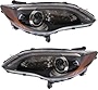 Garage-Pro Headlight Assembly Compatible with 2011-2014 Chrysler 200 Halogen, Black Interior, with Chrome Insert, S Model, Convertible/Sedan, Set of 2, Driver and Passenger Side