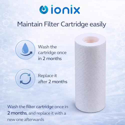 Image of IONIX spare filter cartridge set for washing machine /Shower /Geyser filter, Remove sediment & hardness from water(3 cartridges and 15 softnening balls)