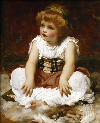 Portrait d'une jeune fille assise sur un tapis par Lord Frederick Leighton Affiche Toile 60x90cm