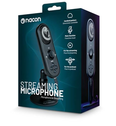 Microphone pour streaming PC noir usb avec trépied de bureau
