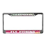 CafePress Rainbow Trout Fly Fishing License Plate Frame Chrome License Plate Frame, License Tag Holder