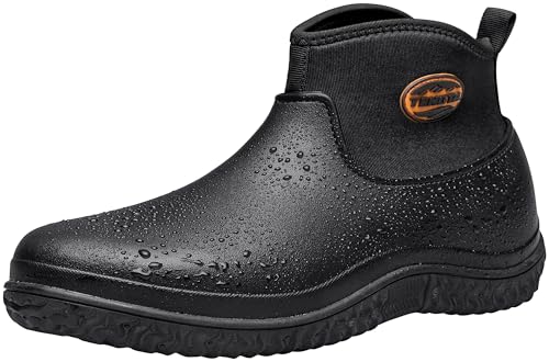 TENGTA Unisex Waterproof Garden Shoes Mens Lightweight Slip-On Rain Mud Boots for Women Lawn Mowing Booties4