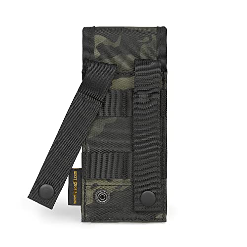 Leisontac Tactical Radio Holder Molle Radio Pouch Adjustable Storage Tools Case Fits Most Radios (Black Multicam) #TOP3