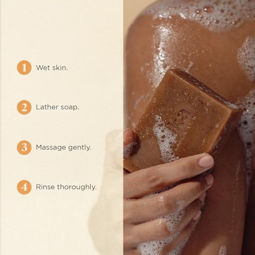 Image of Saka Organics Turmeric Bath Soap with Shea Butter, Pack of 2 (120g Each) | Handmade Cold-Processed Soap | Brightening, Gentle Cleansing & Nourishing | Sulphate & Paraben Free