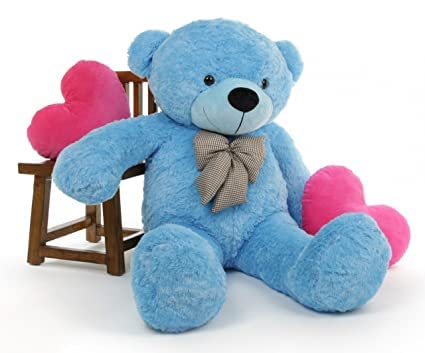 Image of HUG 'n' FEEL SOFT TOYS Soft Toys Long Soft Lovable Huggable Cute Giant Life Size Figure Toy Child Safe Best for Birthday Gift Valentine Gift for Girlfriend 65 FEET Blue Plush & Stuffed Toys