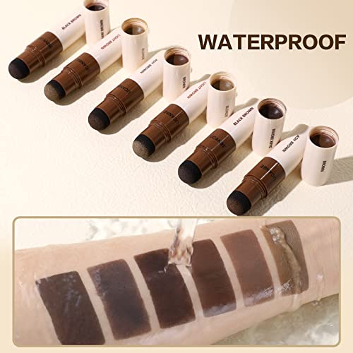 Ucanbe 25Pcs Eyebrow Stamp Stencil Kit With Dual-Color Eyebrow Stamp Pomade, 20 Reusable Eyebrow Stencils, Finising Powder, Double-Ended Brush, Eyebrow Razor, Zipper Pouch, Long Lasting Waterproof Eye Brow Stamping And Shaping Kit(Dark Brown+Black Brown) #TOP6