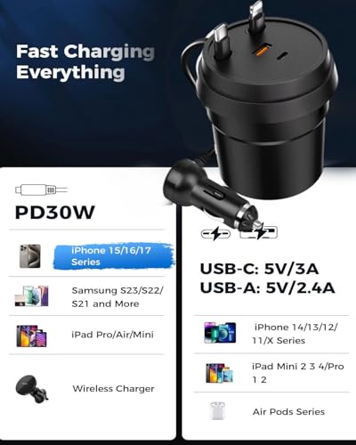 Chargeur secteur USB C 30W compact pour smartphone et tablette de charge rapide