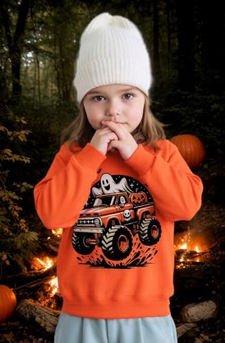 Kids Halloween Sweatshirt Boys Girls Pumpkin Ghost Bat Toddler Shirt Crewneck Long Sleeve Graphic Top for 2-7T3