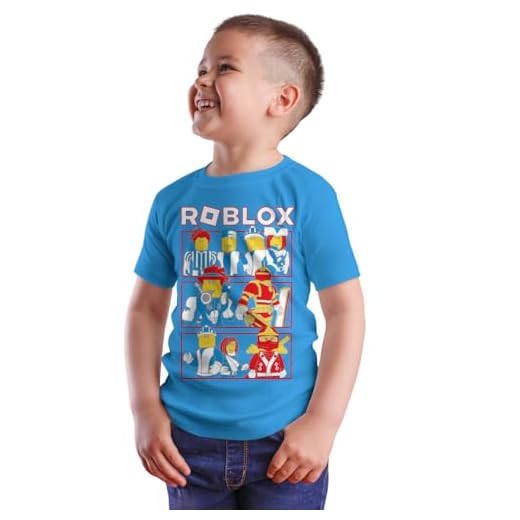 Camiseta Infantil Personagens Roblox Camisa Jogo Game Unissex 100% Algodão (BR, Alfa, G, Regular, Azul)