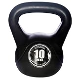 JLDN Neopren Kettlebell Fitness, Kugelhantel Tragbar rutschfest Breiter Griff, Schwunghantel Gewichtheben Krafttraining Fitness-Kugelhantel für Home Gym Set oder Crossfit Workouts,Black_10Kg