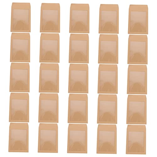 Parliky 25pcs Transparent Kraft Paper Magazine File Holder Clear Envelope Pouch Legal Envelope Mini Envelopes for Money Message Envelope Wedding Invites Document Envelope Film Photo A5