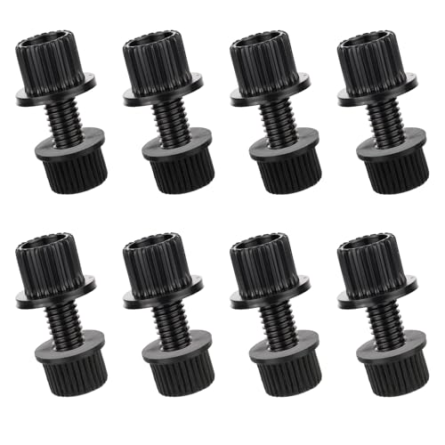 License Plate Bolts 8 Pcs 6mm License Plate Screws Universal Thread Screws Nylon Bolts and Nuts for Motorcycle Cars Trucks Bike Plates Fasteners (Black)