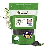 Kevala Organic Black Toasted Sesame Seeds - Unhulled Seeds for Baking and Cooking, Roasted Black Sesame for Asian Cuisine, Contain Unsaturated Fats and Lignans, Convenient Resealable Bag, 2 lb, 32 oz