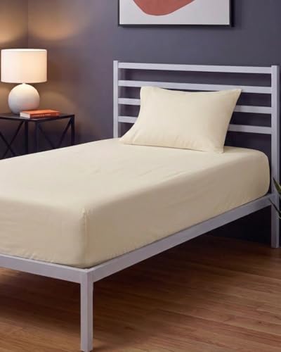 Image of Sleepy Town Twin XL Size Bed Sheets - 2 Piece - NO FLAT SHEET INCLUDED - Twin XL Sheet Set - Soft, Comfy & Cooling - Easy Care - Wrinkle & Fade Free - Brushed Microfiber Deep Pocket Sheets (Off White)