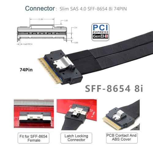 Image of Xiwai Slimline Dual SFF-8654 8X 74Pin External to PCIE 16X Express 5.0 Card | PCIE4.0 Raid VROC Raid0 Hyper Adapter with Linear Redriver over Long Cable Lengths