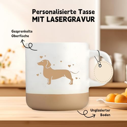 Dackel Tasse 360 Ml Mit Gravur Für Hundebesitzer – Geschenkidee Für Frauen & Männer – Becher Für Kaffee & Tee – Perfekt Als Dackel Geschenke Zum Geburtstag Oder Alltag