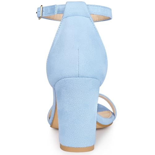 Allegra K Women's Buckle Ankle Strap High Chunky Heels Sandals3