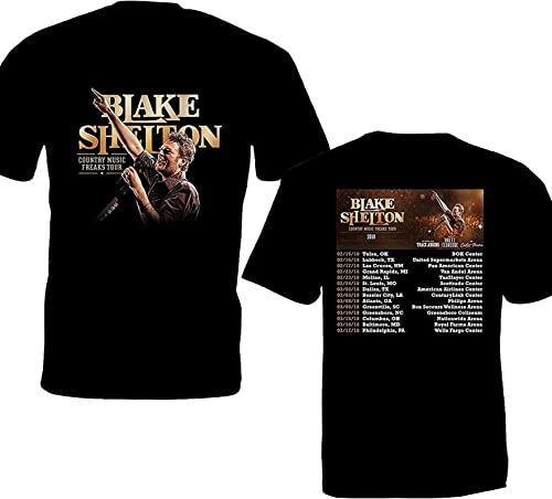 Photo de interi Blake Shelton Tour Men's Short Sleeved Cotton T-Shirt Black 3XL