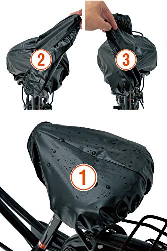 【メディア掲載あり！】 ［自転車に乗る ママ 会社員 すべての方を雨から守ります］ ２回めくれる サドルカバー GUAPO 自転車 防水 ［いろんな形のサドルに対応可能］